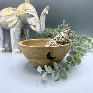 Drewniana Misa do Okadzania i Ofiar – Potrójny Księżyc – 14x7 cm