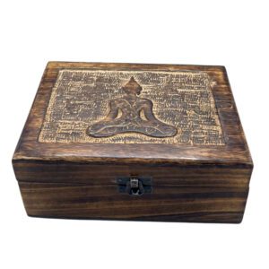 Duże Drewniane Pudełko Pamiątkowe 20x15x7,5 cm - Budda