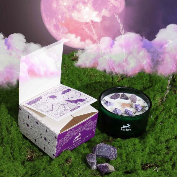 Świeca Magiczny Kwiat z Kryształami Hop Hare - Księżyc - obrazek 6