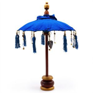 Dekoracyjna parasolka Bali – Bawełna – Niebieska – 40 cm