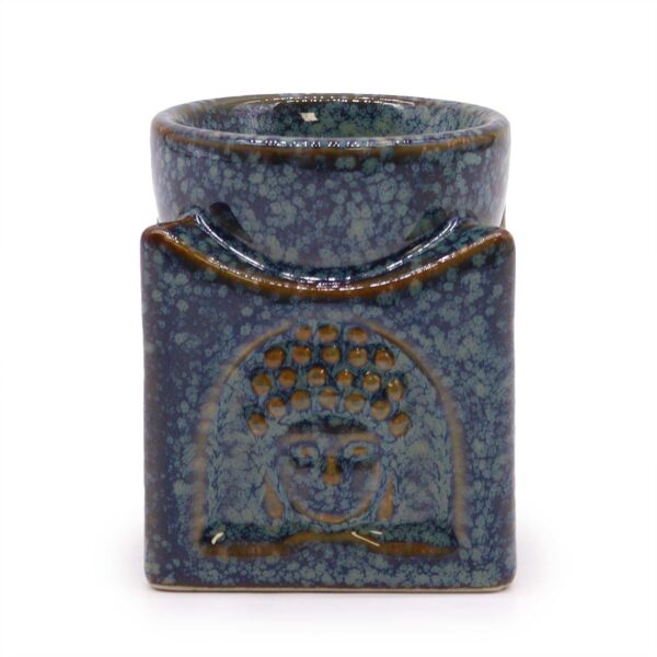 Kwadratowy Kominek Buddha – Przygaszony Błękit
