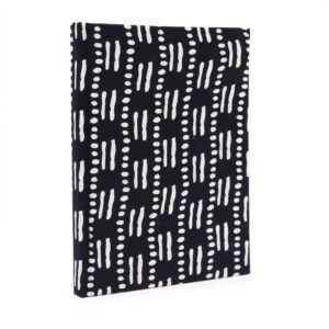 Notes w Bawełnianej Oprawie 20x15 cm - 96 stron - Czarne Kropki i Kreseczki