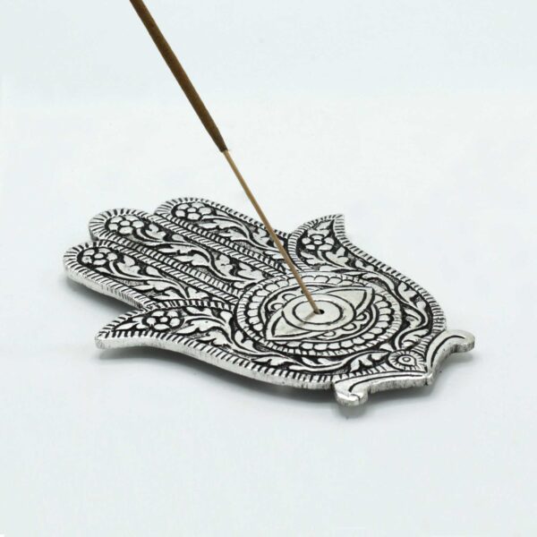 Polerowana Aluminiowa Podstawka – Hamsa 14 cm - obrazek 2