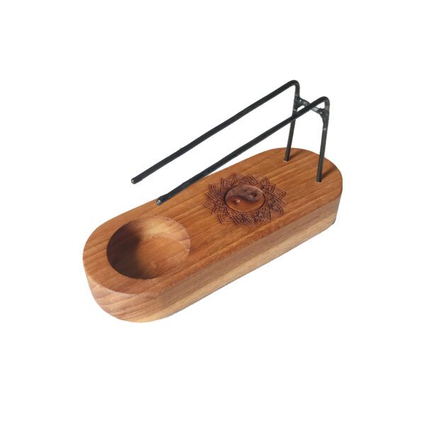Mały Podgrzewacz Palo Santo – Drewno Teakowe – Wzór Yin & Yang