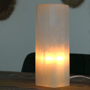 Lampa Blokowa z Selenitu 25 cm – Drzewo Życia