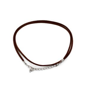 Zestaw sznurków do wisiorków z imitacji zamszu – 2,5 mm x 55 cm – Ciemnobrązowy A010