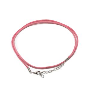 Zestaw sznurków do wisiorków z imitacji zamszu – 2,5 mm x 55 cm – Różowy A064