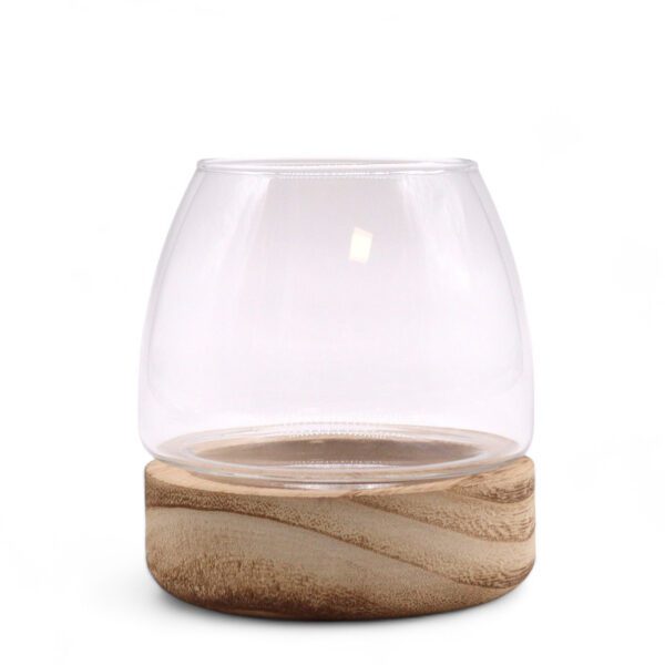 Mini Terrarium na Naturalnym Drewnie Tung – 10x10 cm