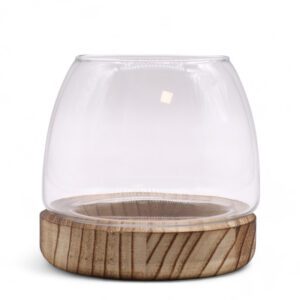 Małe Terrarium na Naturalnym Drewnie Tung – 13x13 cm