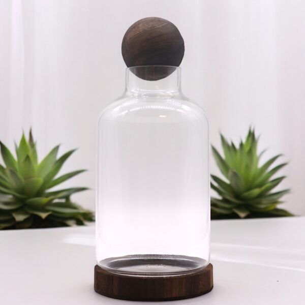 Duże Terrarium z Kulą na Ciemnym Drewnie Tung – 16x32 cm - obrazek 3