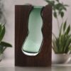 Duży Szklany Wazon / Terrarium w Ciemnym Drewnie Tung – 18x5x32 cm - obrazek 4