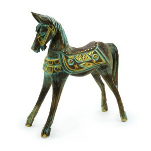 Koń Złoto-Turkusowy – Duży 32 cm