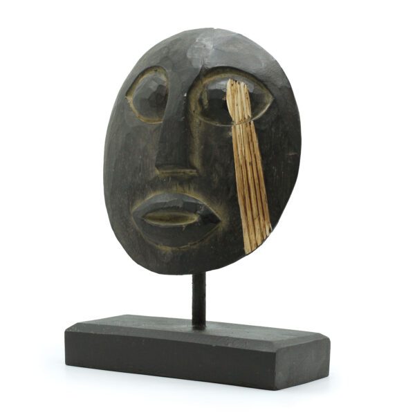 Dekoracyjna Maska Plemienna Timor – Czarna 27x20 cm - obrazek 3