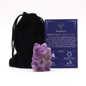 Kot Szczęścia z Ametystu – 50x35x25 mm