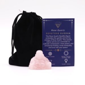 Mały Budda z Kwarcu Różowego – 35x40x23 mm