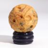 Planeta z Jaspisu Crazy Lace na Podstawce z Soli Złocistej – 40 mm - obrazek 2