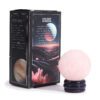 Planeta z Kwarcu Różowego na Podstawce z Soli Złocistej – 40 mm