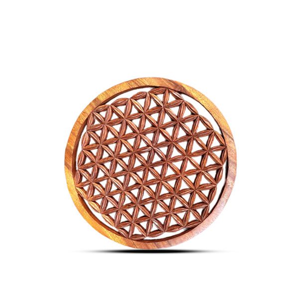 Okrągły Dekoracyjny Panel Drewniany – Kwiat Życia – 30 cm - obrazek 2