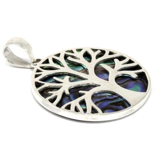 Wisiorek Srebrny Drzewo Życia 30 mm – Abalone - obrazek 3