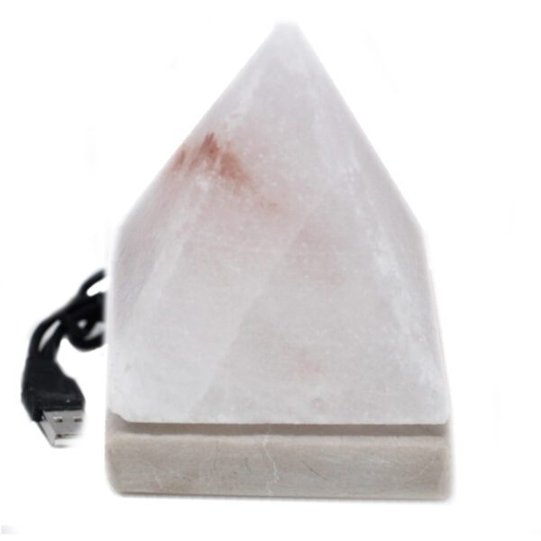 Piramidalna biała solna lampa USB wysokiej jakości – 9 cm (multi)