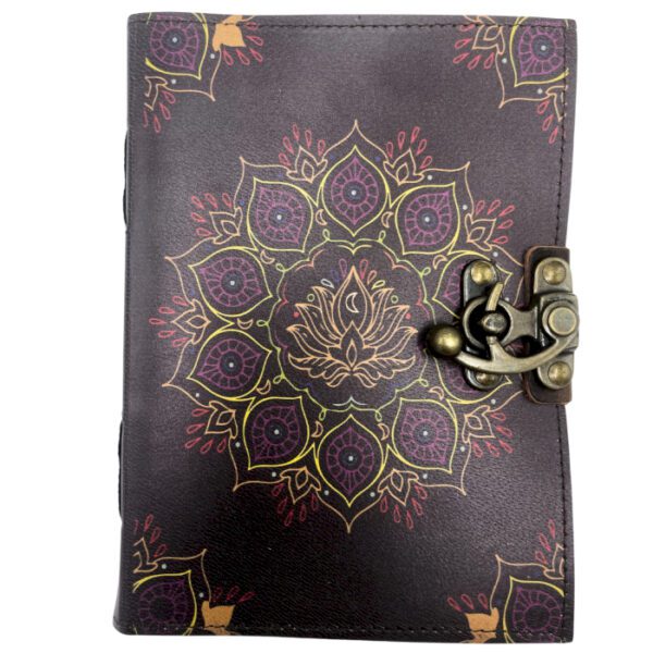 Skórzany Notes Lotus Mandala z Deklowanym Brzegiem 7x5" - obrazek 2
