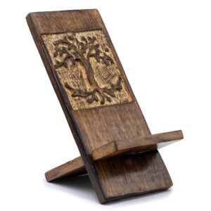 Drewniana Podstawka pod Telefon – Drzewo Życia 20x9,5 cm
