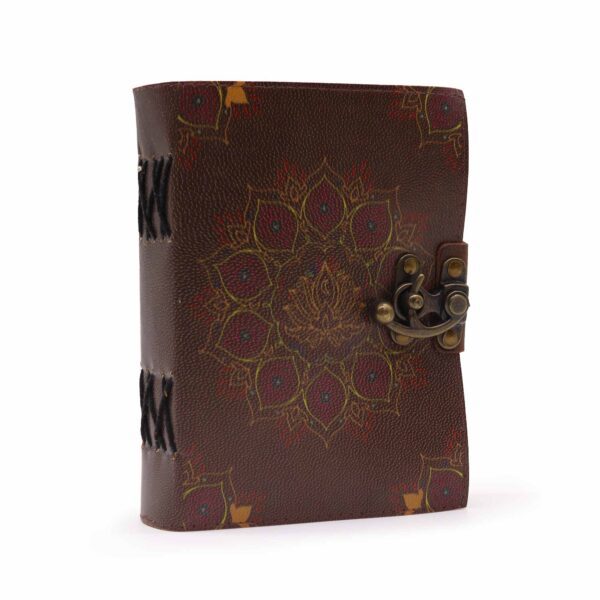 Skórzany Notes Lotus Mandala z Deklowanym Brzegiem 7x5"