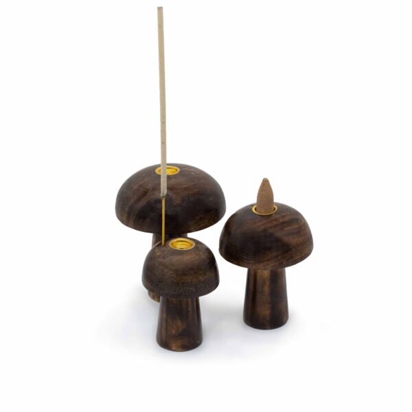 Zestaw 3 Grzybków na Kadzidełka Stożkowe (10 cm, 9 cm, 8 cm) - obrazek 2