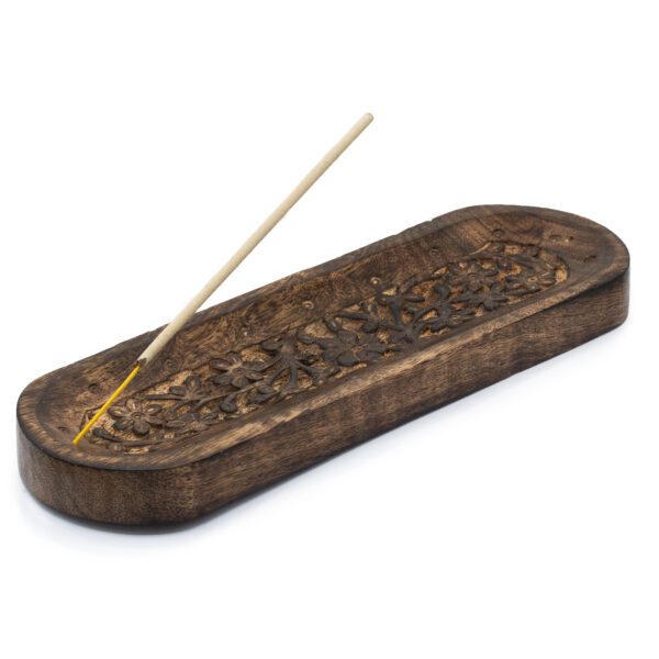 Duża Taca na Kadzidła 30x10 cm – Kwiatowy Wzór - obrazek 2