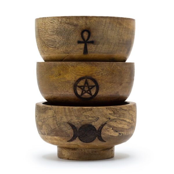Mała Misa Rytualna na Kadzidła Stożkowe 11x6 cm – Pentagram i inne (mix)