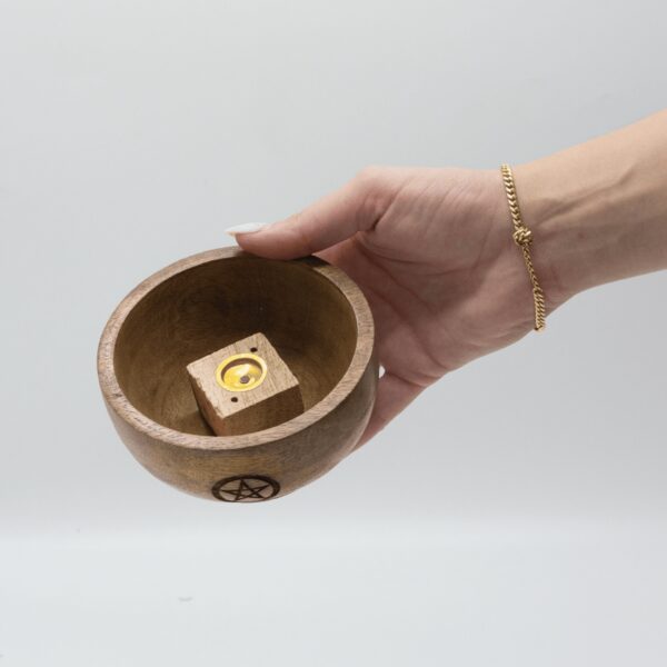 Mała Misa Rytualna na Kadzidła Stożkowe 11x6 cm – Pentagram i inne (mix) - obrazek 6