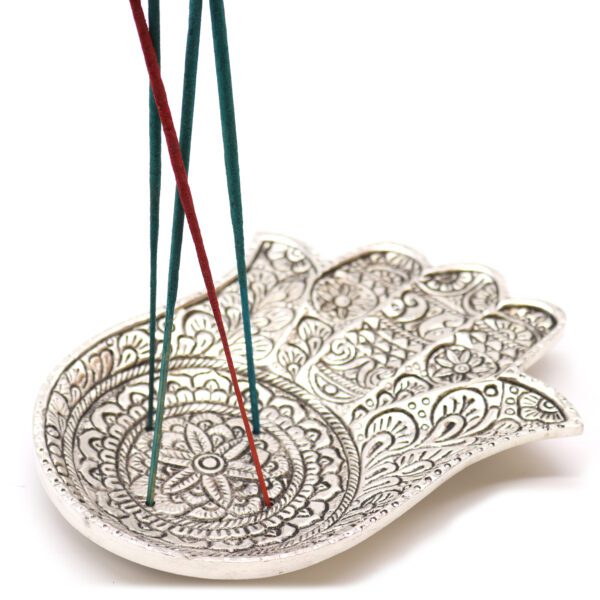 Polerowana Aluminiowa Podstawka Hamsa Duża 18x13 cm - obrazek 2