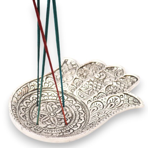 Polerowana Aluminiowa Podstawka Hamsa Duża 18x13 cm - obrazek 4