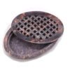 Mydelniczka z Kamienia Mydlanego z Odpływem 11x8cm – Klasyczna Owalna - obrazek 2