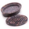 Mydelniczka z Kamienia Mydlanego z Odpływem 11x8cm – Klasyczna Owalna - obrazek 4