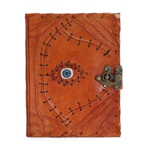 Jasnobrązowy Notes z Motywem Oka Proroka - 160 Stron z Deklowanym Brzegiem - 20x15 cm