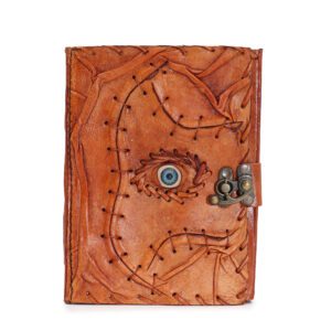 Jasnobrązowy Notes z Motywem Oka Proroka - 160 Stron z Deklowanym Brzegiem - 17x12,5 cm