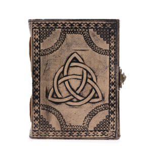 Okrągła Triquetra - Ezoteryczny Notes - Czerwony Brąz - 200 Stron z Obszyciem - 17,5x12,5x3 cm