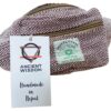 Torba na Pas w Stylu Konopnym z Bawełny - Bordowa - obrazek 2