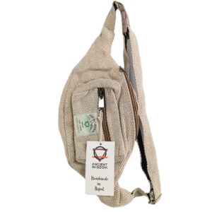Torba na Pas w Stylu Konopnym z Bawełny - Naturalna