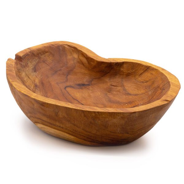 Naturalna Misa na Owoce z Drewna Tekowego o Nieregularnym Kształcie – 31x22x8 cm