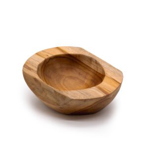Średnia Misa z Drewna Tekowego o Naturalnym Kształcie – 20x7 cm