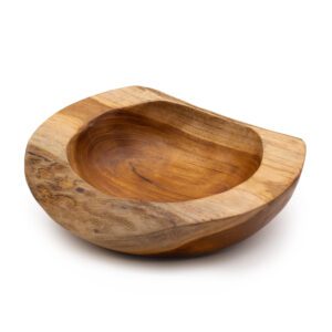 Duża Misa z Drewna Tekowego o Naturalnym Kształcie – 25x7 cm