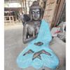 Duży Turkusowy i Kamienny Budda Medytujący w Stupie – 1,5 m