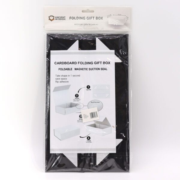 Flat Pack Gift Box - Medium Square (20x18.2x8cm) - Black - obrazek 2