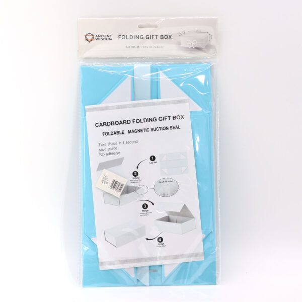 Flat Pack Gift Box - Medium Square (20x18.2x8cm) - Baby Blue - obrazek 2
