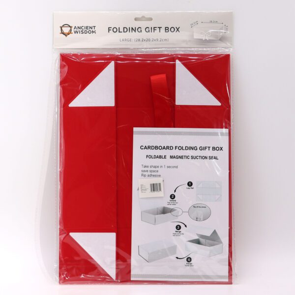 Flat Pack Gift Box - Large  (28.2x20.2x9.2cm) - Red - obrazek 2