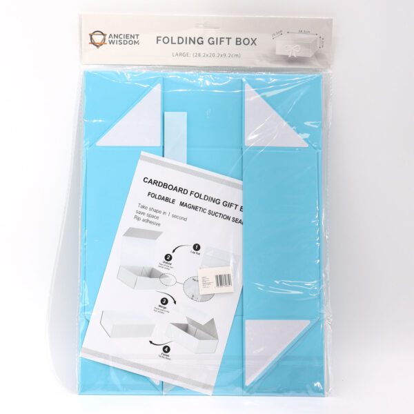 Flat Pack Gift Box - Large  (28.2x20.2x9.2cm) - Baby Blue - obrazek 2