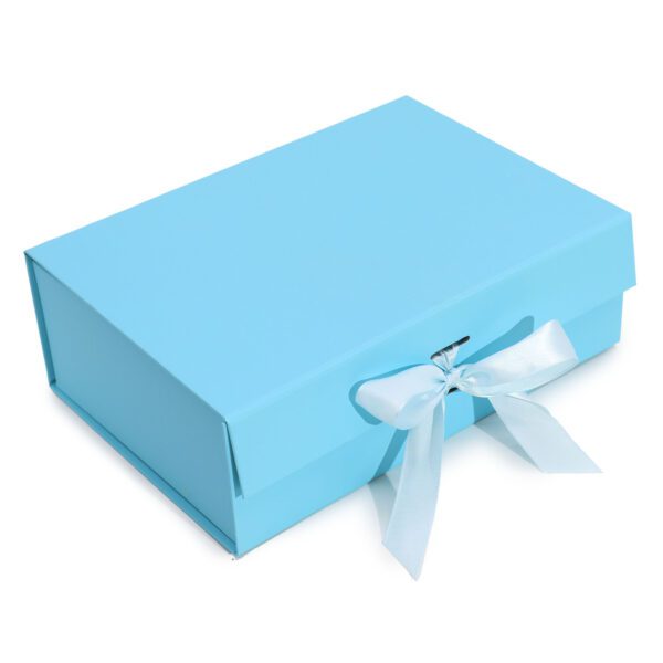 Flat Pack Gift Box - Large  (28.2x20.2x9.2cm) - Baby Blue