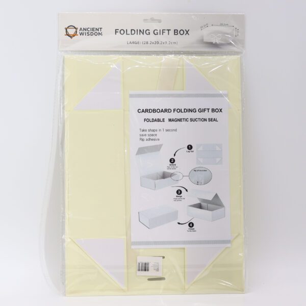 Flat Pack Gift Box - Large  (28.2x20.2x9.2cm) - Ivory - obrazek 2